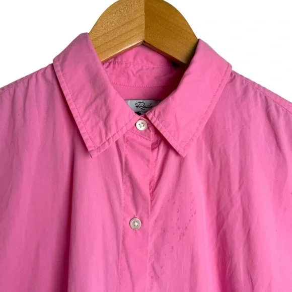 Rails JoJo Hot Pink Oversized Button Down Blouse Women’s XS Cuffed Short Sleeve - Picture 8 of 12